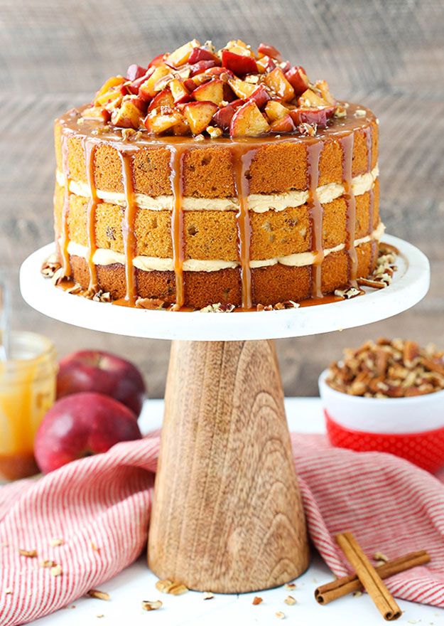 Caramel Apple Pecan Layer Cake