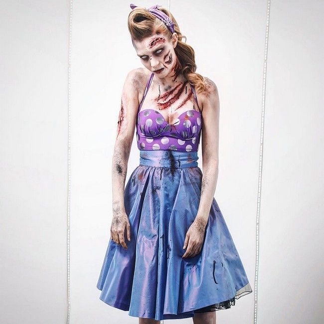 Josephine Skriver Freaking us out as this Retro Zombie